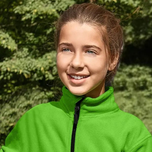 Lasten fleece-kontrastitakki - Korotettu kaulus suojaa niskaa kylmältä