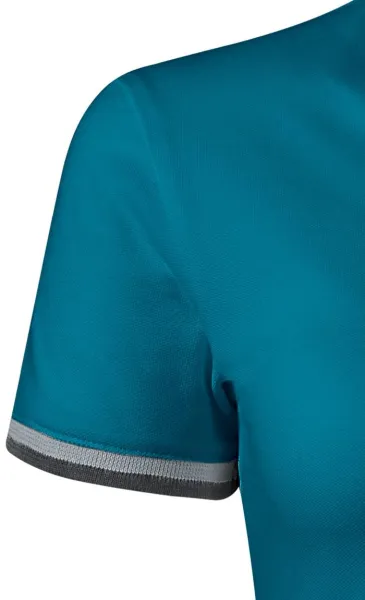 Naisten mekko kauluksella - Lyhyet hihat, joissa on kontrastiraidat