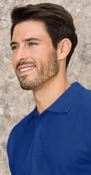 Miesten löysä pikeepaita - 3-napin kiinnitys