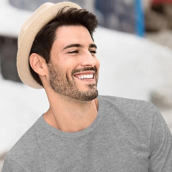 Miesten pitkähihainen T-paita - Klassinen pyöreä pääntie