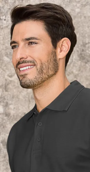 Miesten löysä pikeepaita - 3-napin kiinnitys