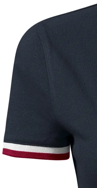 Naisten kauluspaita - Lyhyet hihat, joissa on kontrastiraidat