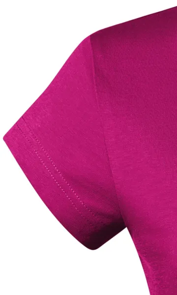 Naisten slim fit t-paita, jossa V-pääntie - Erittäin lyhyet hihat