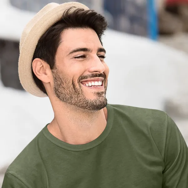 Miesten pitkähihainen T-paita - Klassinen pyöreä pääntie